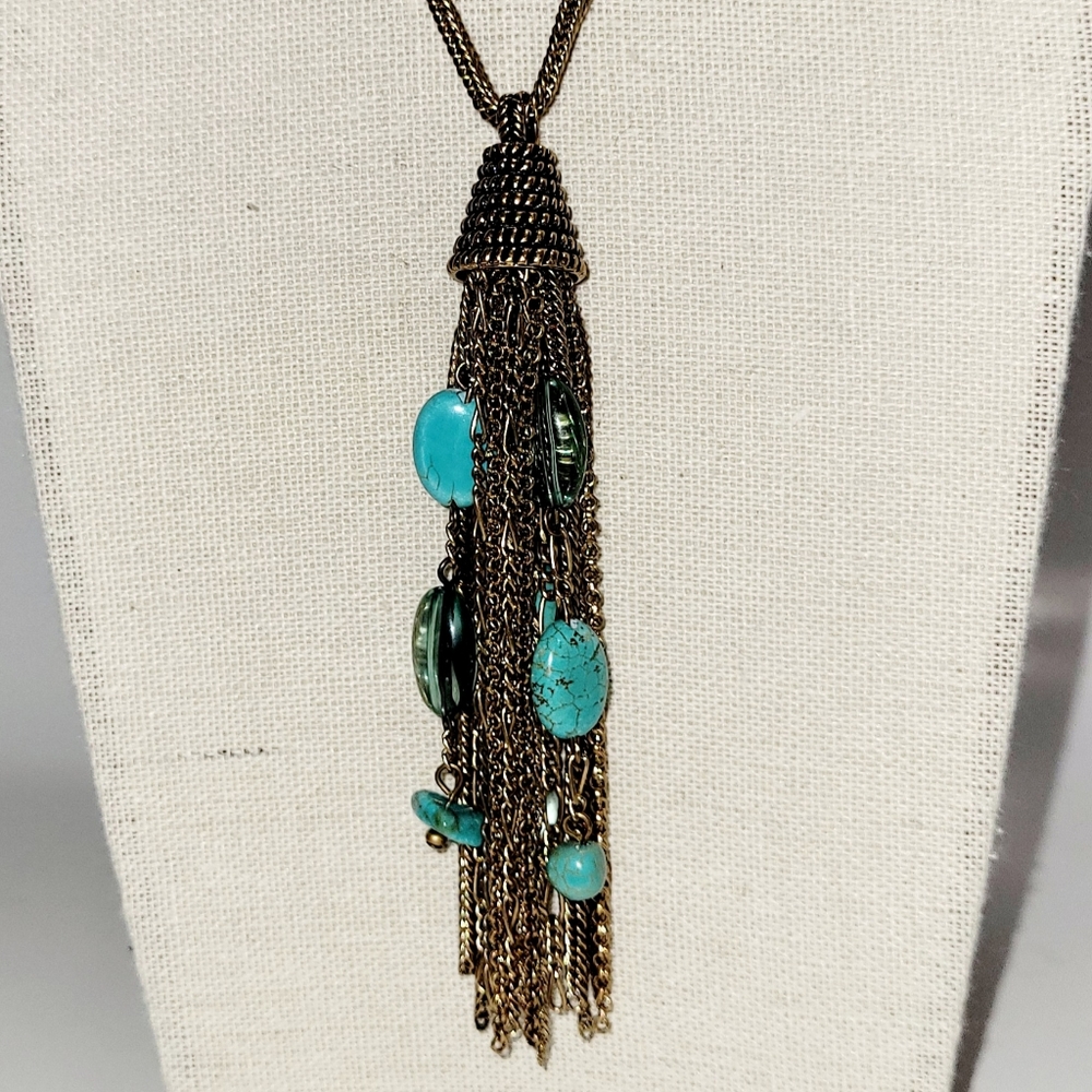 Necklace, Tassel Chain and Stones Boho Long, New Fashion